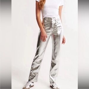 Abercrombie‎ & Fitch Silver 90s Relaxed High Rise pants size 25/0s brand new
